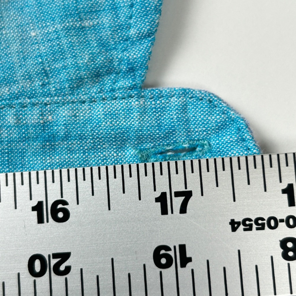 Tobias Linen Button Down Shirt Mens Medium Turquoise Long Sleeve Casual Vacation - Picture 13 of 16